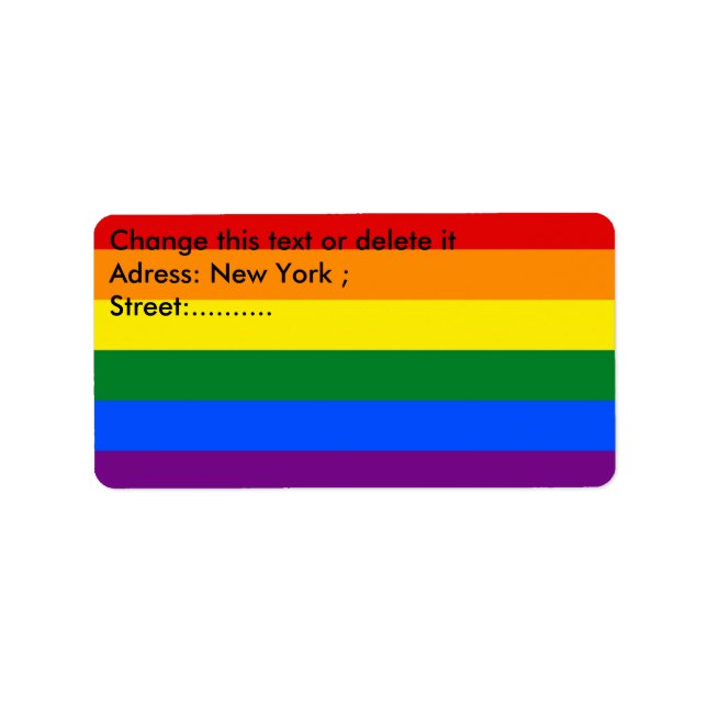 Custom Label with LGBT Rainbow Flag (Front)