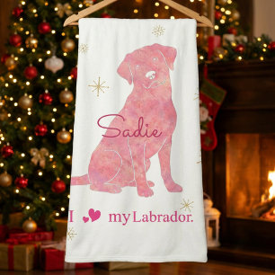 Custom Labrador Retriever Christmas Rose Red Sherpa Blanket