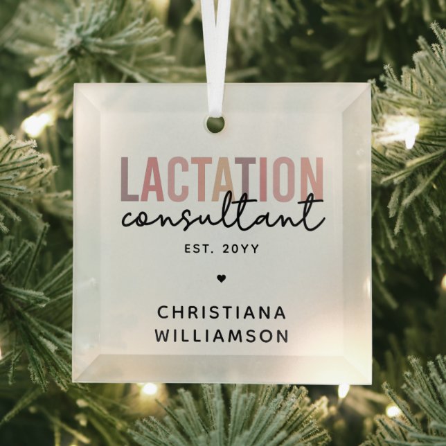 Custom Lactation Consultant Specialist IBCLC  Glass Ornament (Insitu)