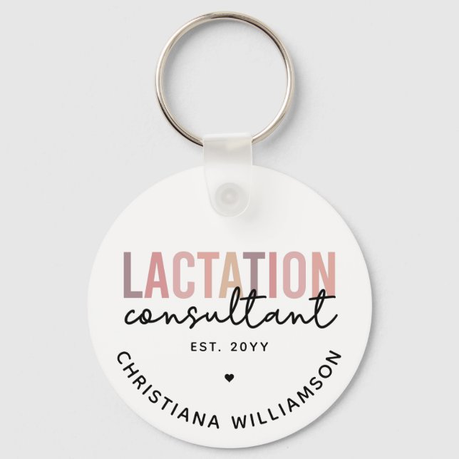 Custom Lactation Consultant Specialist IBCLC Keychain (Front)