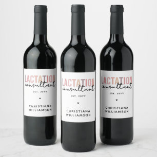 Custom Lactation Consultant Specialist IBCLC Wine Label
