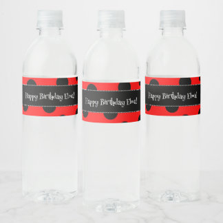 Custom Ladybug Water Bottle Labels