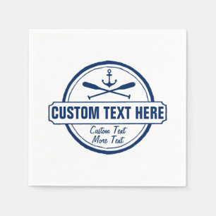 Custom Lake, Beach House & Boat Nautical Anchor Napkin