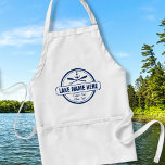 Custom Lake, Beach House & Boat Nautical Anchor Standard Apron<br><div class="desc">Cook or bbq in style wearing this custom lake house/beach house apron. A vintage logo style design features a nautical anchor and 2 criss-crossed paddles. Personalize with 3 lines of custom text - add your lake/beach name, family name, cabin/beach house name, town, city, date, etc - whatever you'd like. Perfect...</div>