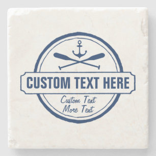 Custom Lake, Beach House & Boat Nautical Anchor Stone Coaster