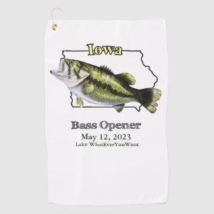 Custom Lake/Date Iowa Bass Opener Fishing Towel