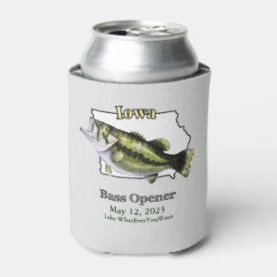 Custom Lake/Date Iowa Bass Opener Light Can Cooler