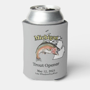Custom Lake/Date Michigan Trout Opener Light Can Cooler