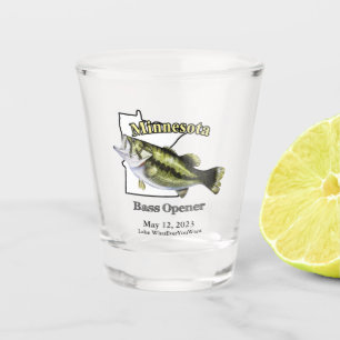 Custom Lake/Date Minnesota Bass Opener Shot Glass