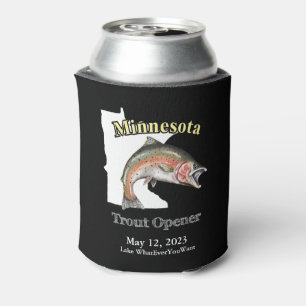 Custom Lake/Date Minnesota Trout Opener Dark Can Cooler