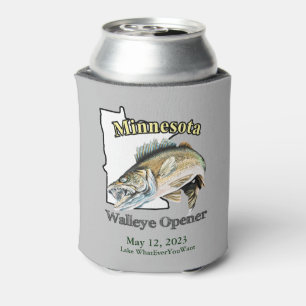 Custom Lake/Date Minnesota Walleye Opener Can Cooler