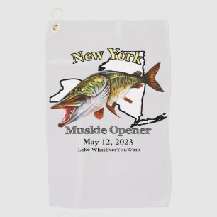 Custom Lake/Date New York Muskie Fishing Towel