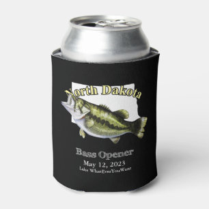 Custom Lake/Date North Dakota Bass Opener Dark Can Cooler