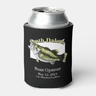 Custom Lake/Date South Dakota Bass Opener Dark Can Cooler