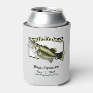Custom Lake/Date South Dakota Bass Opener Light Can Cooler