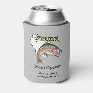 Custom Lake/Date Wisconsin Trout Opener Light Can Cooler
