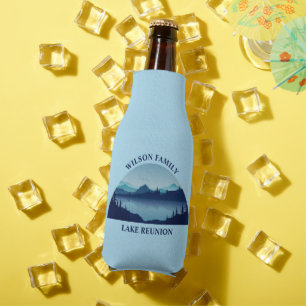 Custom Lake House Family Reunion Summer Vacation Bottle Cooler