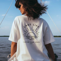 Custom Lake Life Sunset Minimalist Modern Boho