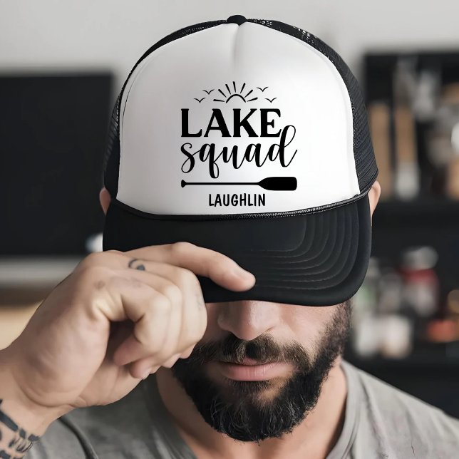 Custom Lake Squad Vibes Vacation Camping Camper Trucker Hat (Creator Uploaded)