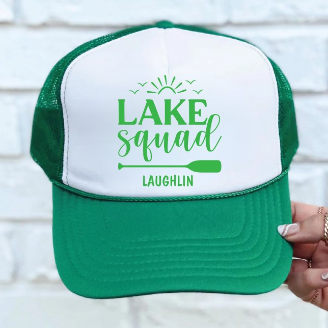Custom Lake Squad Vibes Vacation Camping Camper Trucker Hat (Creator Uploaded)