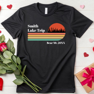 Custom Lake Trip Retro Family Vacation Camping T-Shirt
