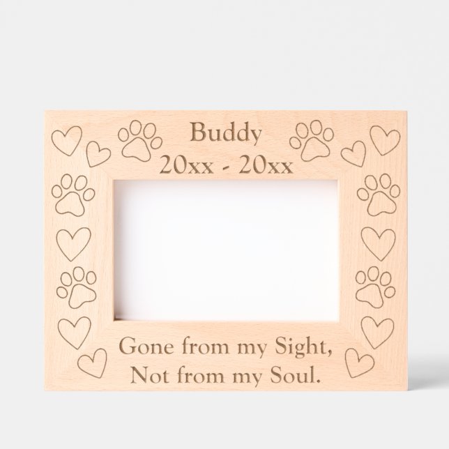 Custom Landscape Pet Memorial Laser Engraved Frame (Front)