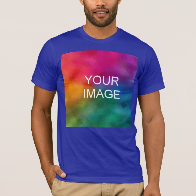 Custom Lapis Blue Colour Template Add Image Logo T-Shirt (Front)
