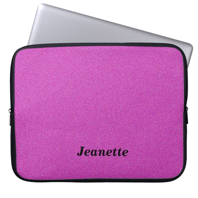 Custom Laptop Computer Sleeve Hot Pink Personalize (Front)