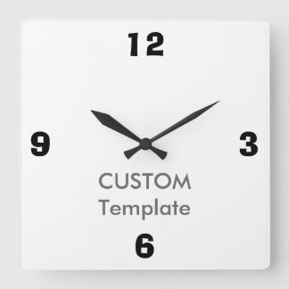 Custom Large 10.75" Square Wall Clock, AD LIB Font Clock