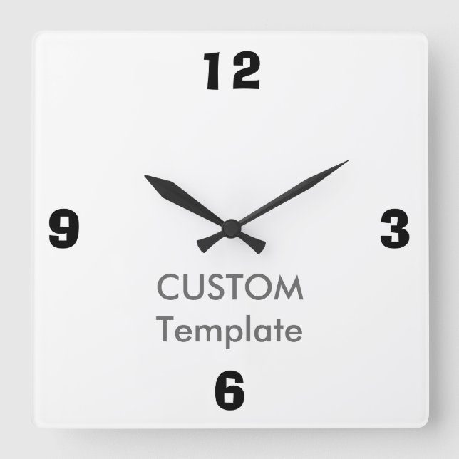 Custom Large 10.75" Square Wall Clock, AD LIB Font Square Wall Clock (Front)