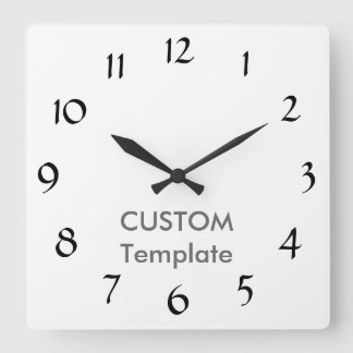Custom Large 10.75" Square Wall Clock DEMI TASSE R