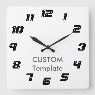 Custom Large 10.75" Square Wall Clock SCREWED OBL.