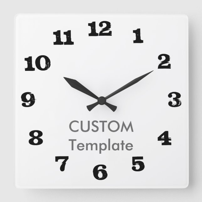 Custom Large 10.75" Square Wall Clock STEAK Font (Front)