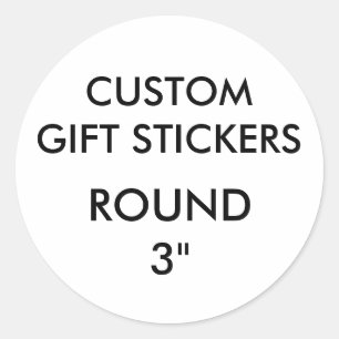 Custom LARGE 3" ROUND Gift Stickers Template