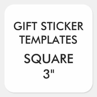 Custom LARGE 3" SQUARE Gift Stickers Template