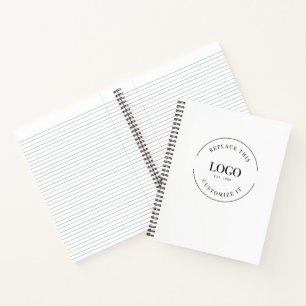 Custom large Business Logo website Simple Notebook