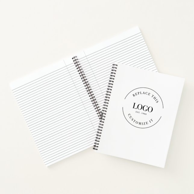Custom large Business Logo website Simple Notebook (Inside)