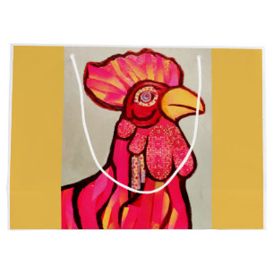 Custom Large Gift Bag with Red Rooster