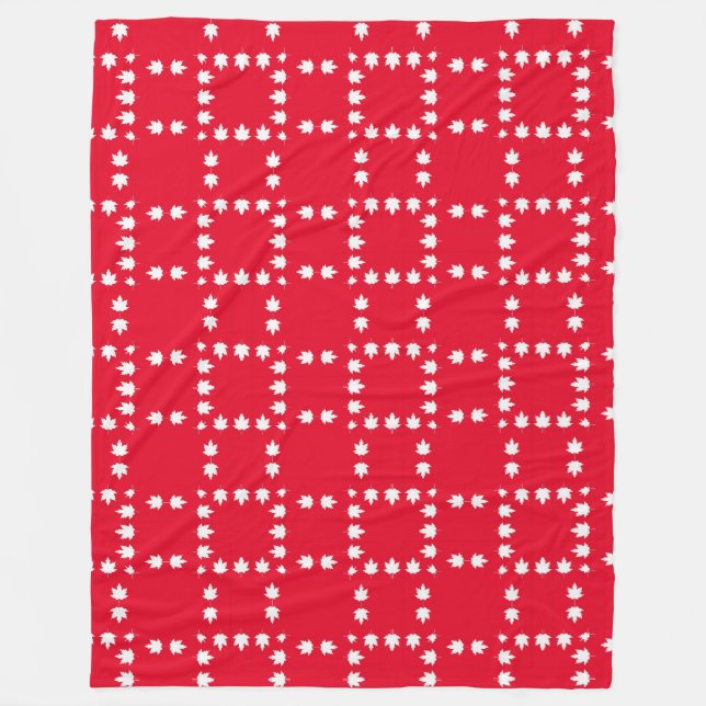 Custom Large Maple Leaf Throw Fleece Blanket" Blanket (Front)