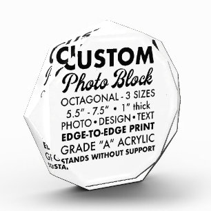 Custom Large Octagonal Photo Paperweight
