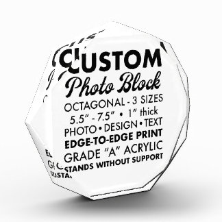 Custom Large Octagonal Photo Paperweight Block
