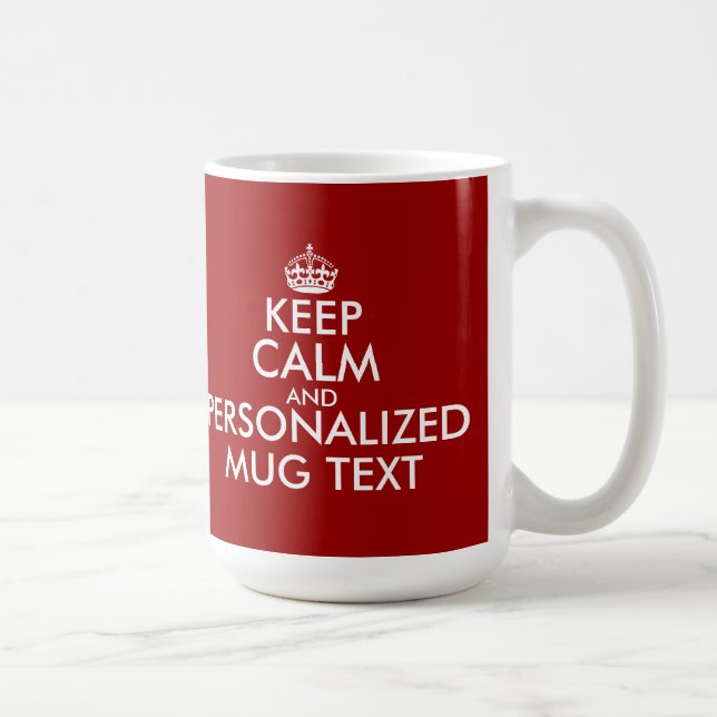 Custom large oversized Keep Calm jumbo mugs (Right)