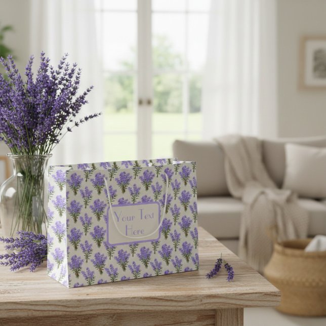 Custom Large Paper Bag with Lavender Pattern (Creator Uploaded)
