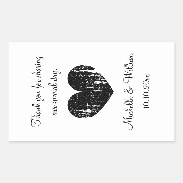 Custom large rectangle wedding wine bottle sticker (Front)