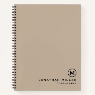 Custom Large Spiral Beige Hardcover 8.5" x 11" Notebook