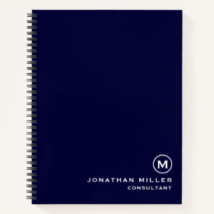 Custom Large Spiral Hardcover 8.5" x 11" Navy Notebook