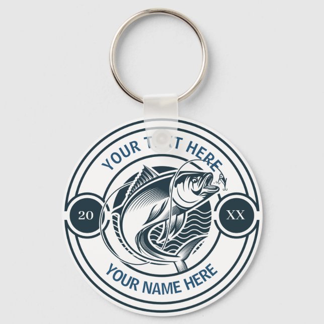 Custom Largemouth Bass Fishing Logo Keychain (Front)