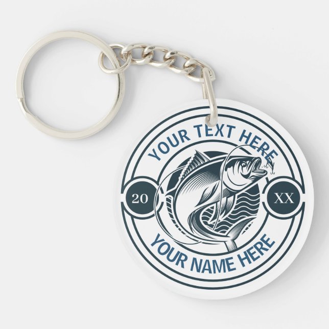 Custom Largemouth Bass Fishing Logo Keychain (Front)