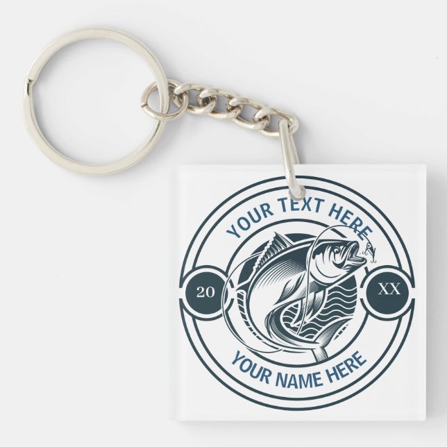 Custom Largemouth Bass Fishing Logo Keychain (Front)