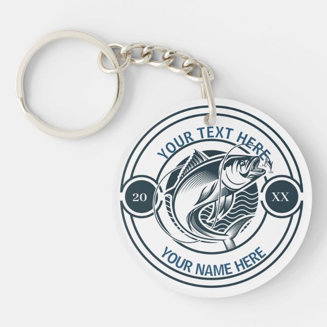Custom Largemouth Bass Fishing Logo Keychain (Front)